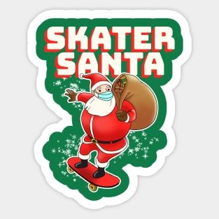 Skater Santa Skateboarding Santa Xmas 2020 Sticker